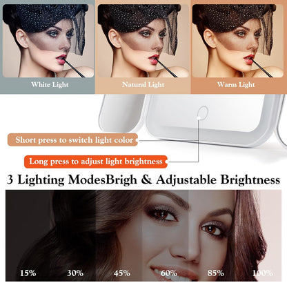 Extra Large Makeup Bag with LED 1X5X10X20X30X Magnifying Mirror and Travel Makeup Train Case Cosmetic Organiser with Mirror and Separate Makeup Brush Panel, Portable Adjustable Divider,Black-XL