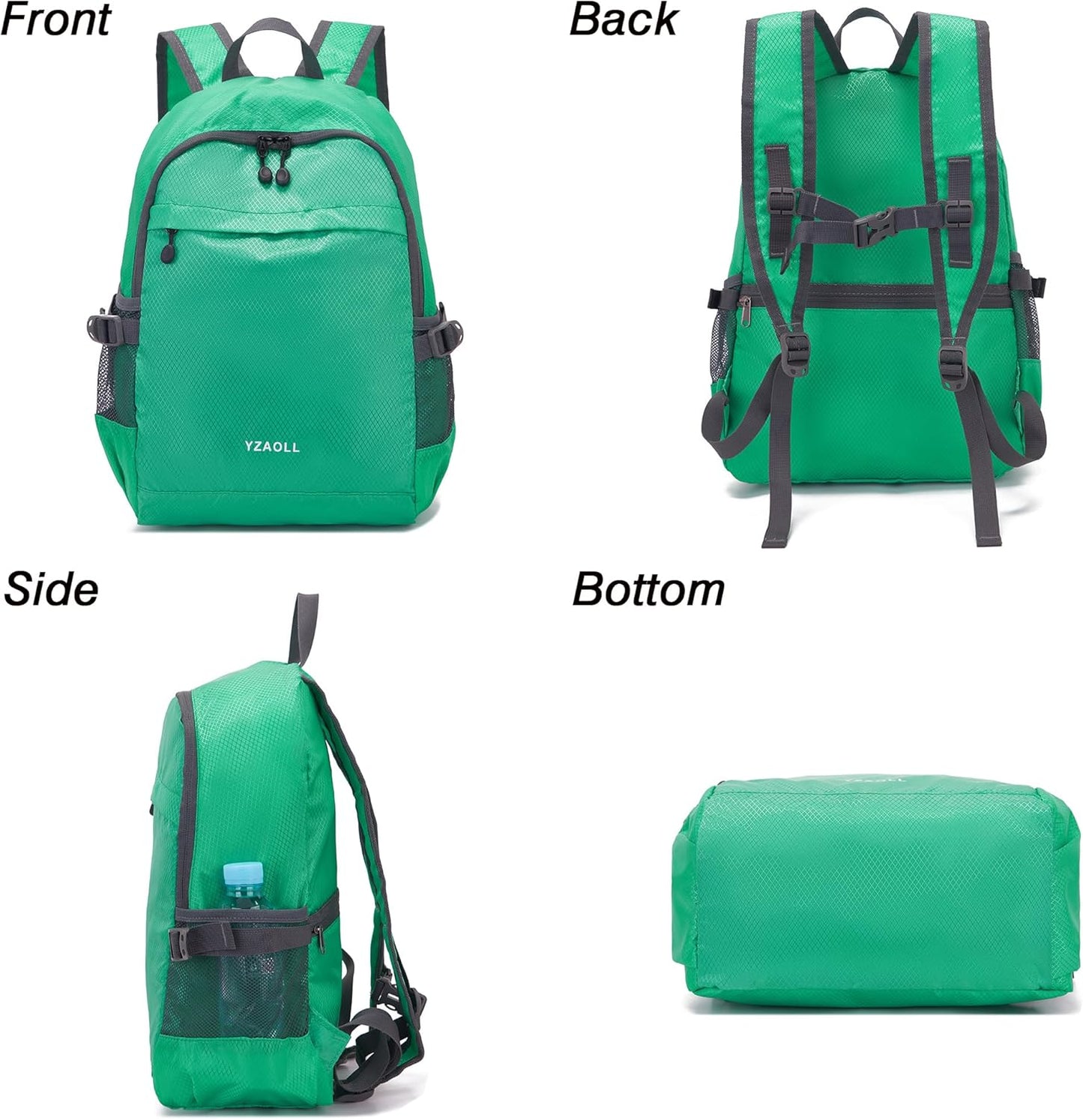 YZAOLL Small Lightweight Packable Hiking Backpack, 20L Hiking Backpack Day Pack for Women Men Travel Camping Vacation,Qing