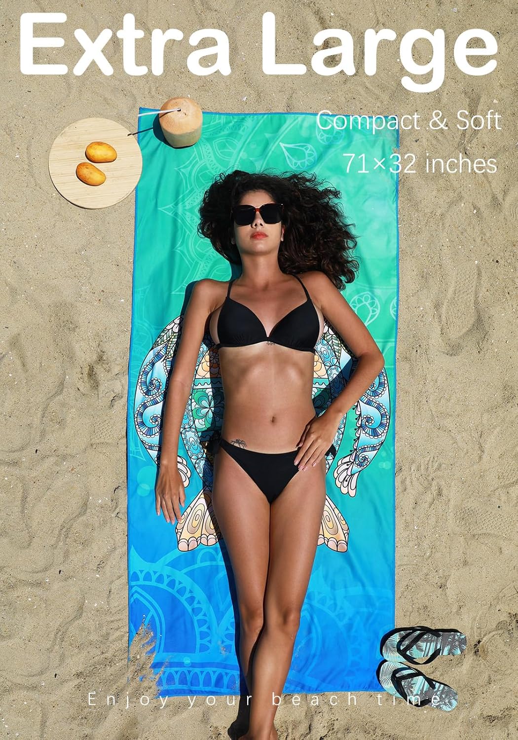 4 Pack Microfiber Thin Lightweight Beach Towel Sand Free Quick Dry Absorbent Compact Towels for Swimming Pool Camping Beach Accessories Large Easy Pack Travel Things for Vacation Essentials Adult Gift