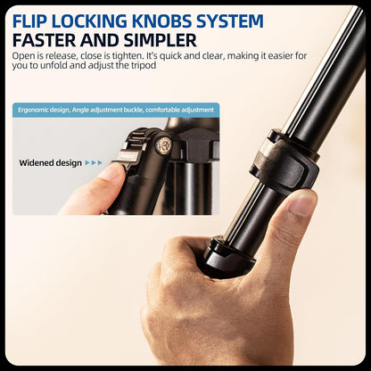 Fotopro 73" Camera Tripod, Aluminum Compact Travel Tripod and Monopod with 360° Ball Head Quick Release Plate, Professional Camera Tripod for DSLR, A4I A5I (Grey, 73 Inch)