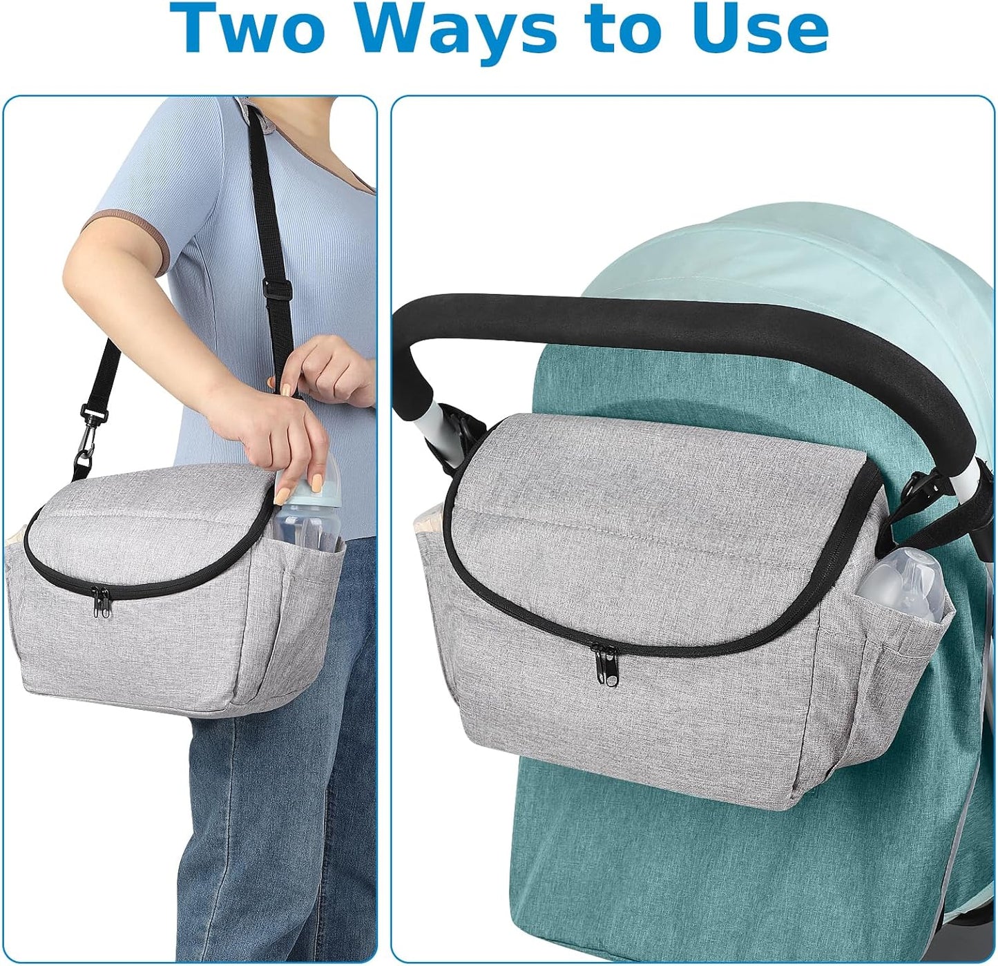 Accmor Universal Stroller Organizer - Large Capacity Stroller Bag with Shoulder Strap - Accessories for Uppababy, Nuna, Doona, Britax