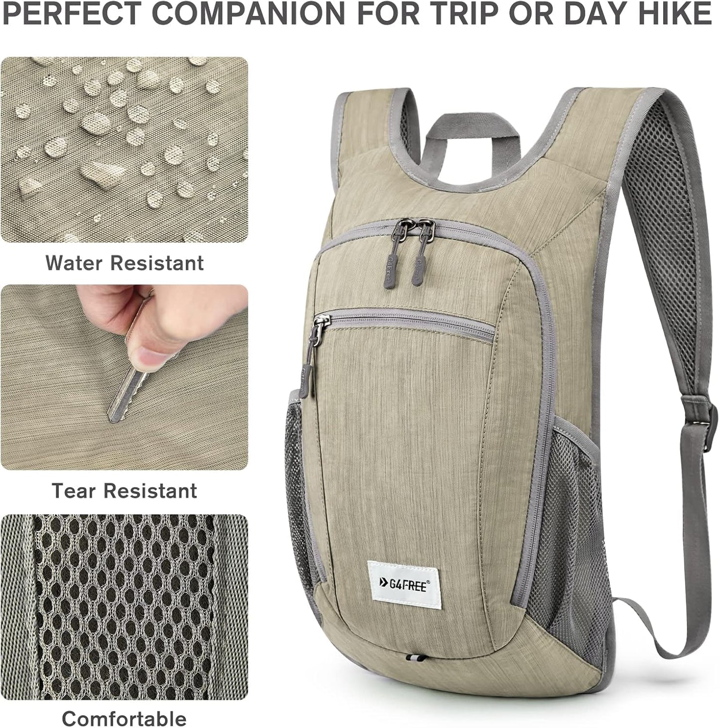 G4Free 10L/15L Hiking Backpack Lightweight Packable Hiking Daypack Small Travel Outdoor Foldable Shoulder Bag