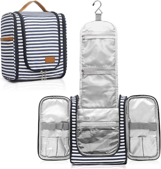 Hanging Travel Toiletry Bag,Large Capacity Cosmetic Travel Toiletry Organizer for Women with 4 Compartments & 1 Sturdy Hook,Perfect for Travel/Daily Use/Christmas