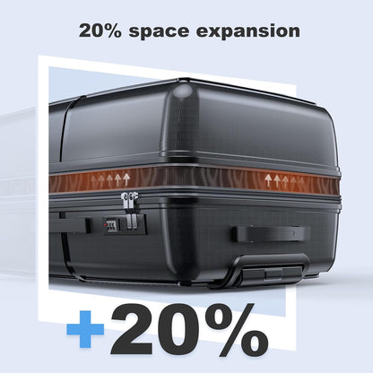 Nazhura Luggage Set, 3-Piece Hardside Suitcase Set, 20-inch Carry On, 24-inch, 28-inch Luggage