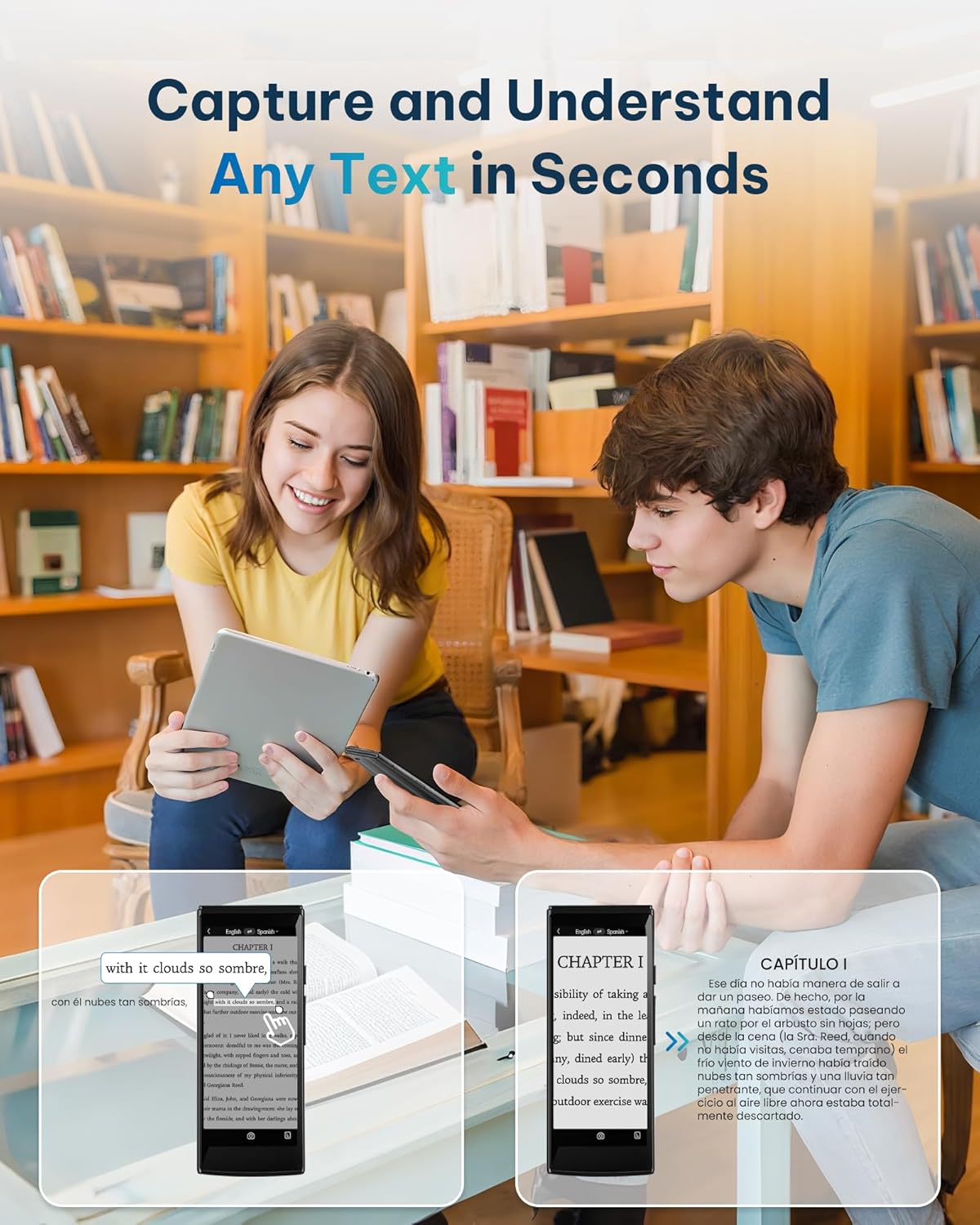 AI Language Translator Device — 60 Languages, Real-Time Split-Screen & Two-Way Instant Voice Translation, 18 Offline Packs, 2-Year Global Data for K-12 Education, Business, Travel