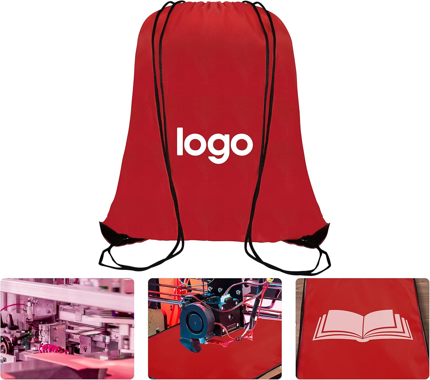 60 Pieces Red Drawstring Backpack Bags Sports Sackpack Bulk Cinch Gym Bag For Women Men Outdoor Sports Backpack