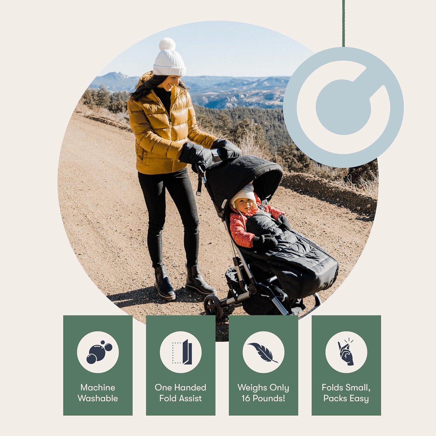 Colugo Compact Stroller - One Hand Fold Lightweight, Travel, Toddler, Airplane, Foldable Stroller with Rain Cover, Backpack and Cup Holder (Olive)