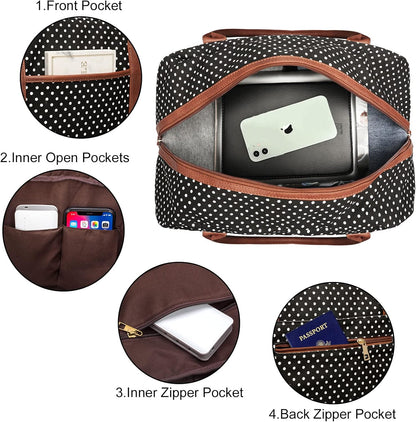 Weekender Bag for Women Canvas Overnight Bag Large Travel Tote Bag Carry on Shoulder Duffle Bag With Shoe Compartment,Perfect for Travel/Daily Use/Birthday Gift …