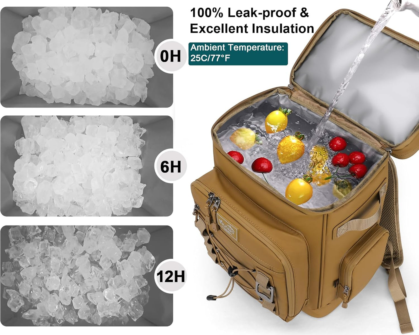 42Cans Cooler Backpack Insulated Leak Proof for Men & Women, Large Waterproof Backpack Cooler for Beach, Picnic, Outdoor, Leakproof, Multi-Functional