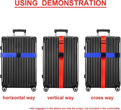 Luggage Straps for Suitcases TSA Approved Travel Belt 4 Pack by Chelmon (Mixed Colors)