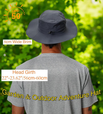 Home Prefer UPF50+ Mens Sun Hat Wide Brim Fishing Hat Sun Protection Beach Gardening Bucket Hat for Men Women