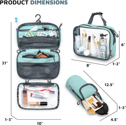Toiletry Bag Kit Set: Hanging Travel Toiletry Bag + 311 TSA Cosmetic Liquid Bag + Ultralight Accessory Organizer Pouch