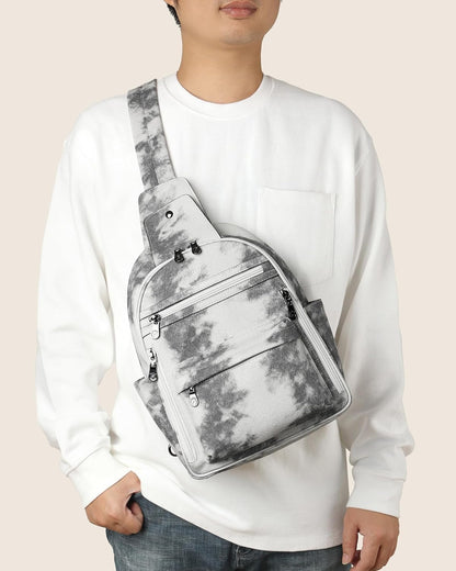 FADEON Large Sling Bag for Women, Leather Crossbody Purse Designer Anti Theft Sling Backpack, RFID Fanny Packs for Travel