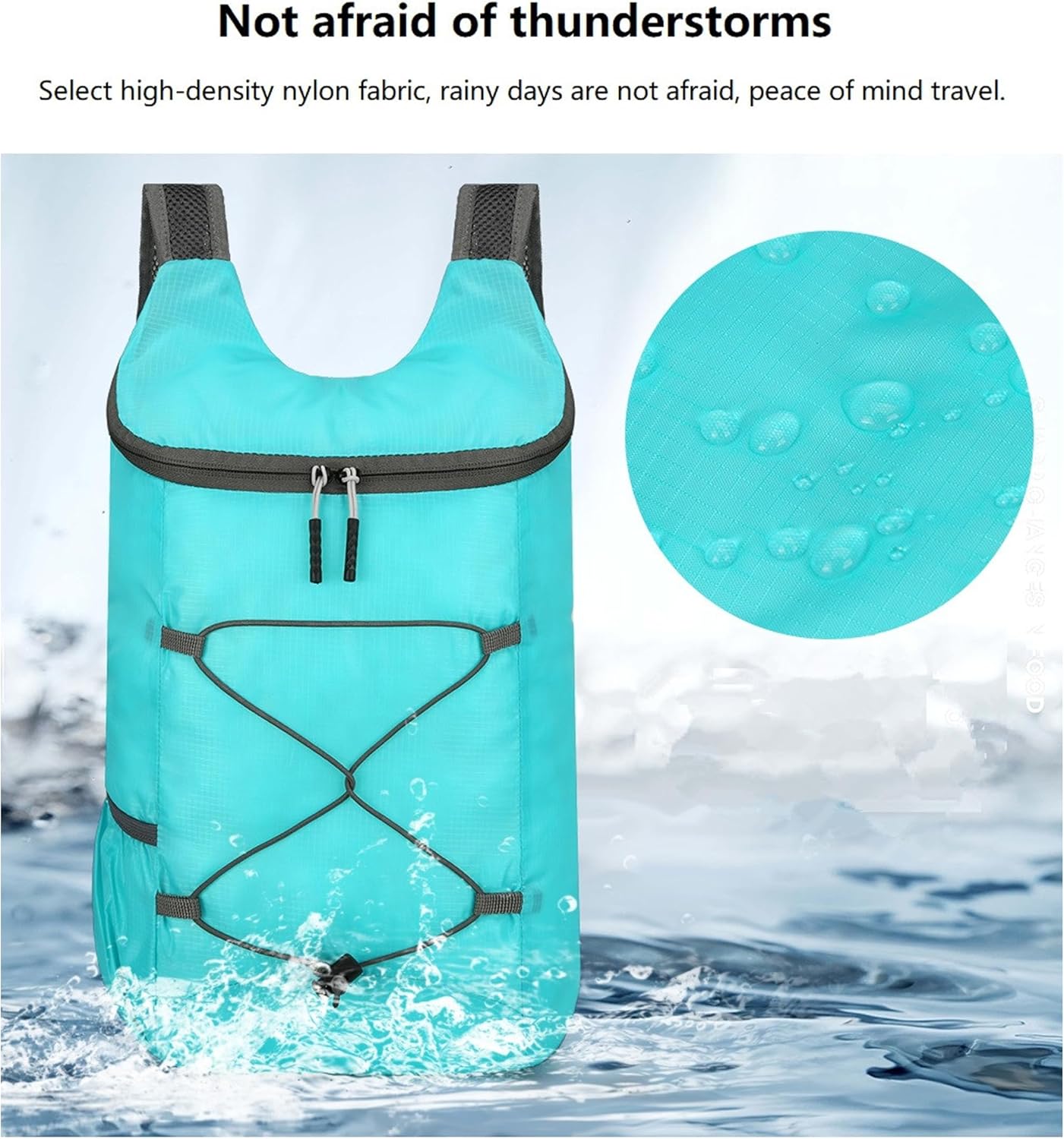 16L Hiking Daypack Lightweight Foldable Travel Backpack Water Repellent Camping Outdoor Packable Easy Carry-on Bag (Lake Blue)