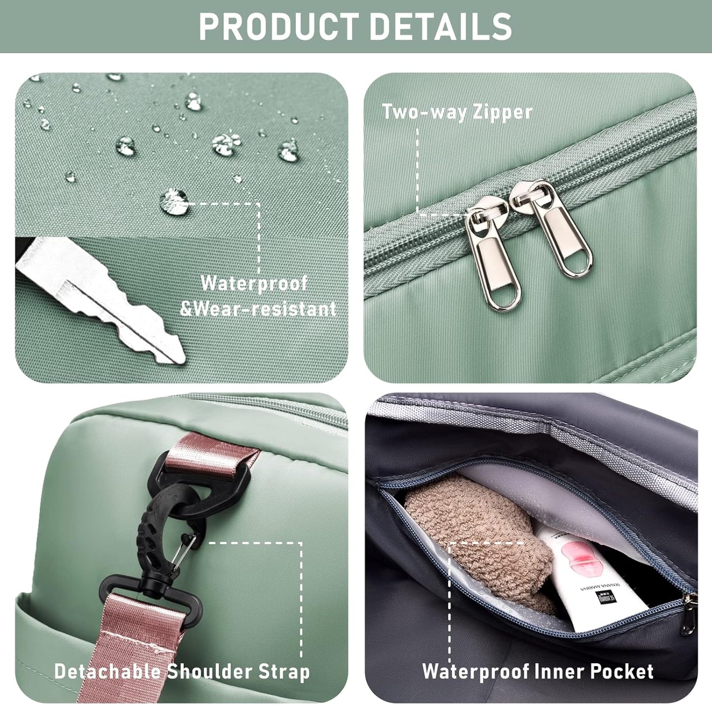 NPBAG Women Travel Duffel, Multi Functional Large Expandable Weekender Carry-on Tote, Gym Workout Overnight Bag, Mommy Hospital Bag for Labor and Delivery