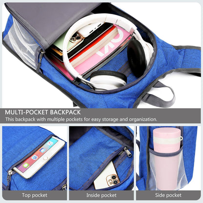 Esup 15L Lightweight Hiking Backpack Foldable Small Travel Backpack Packable Camping Backpack for Women Men (Sky blue)