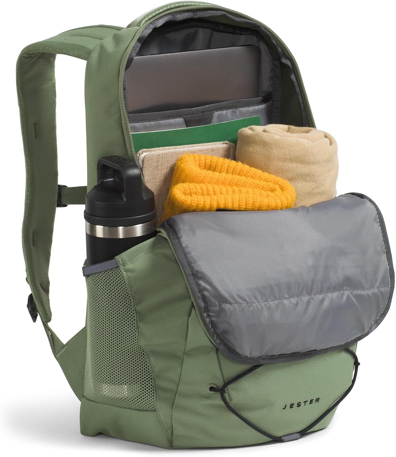 THE NORTH FACE Jester Everyday Laptop Backpack | Commuter Daypack with Water Repellent Finish, 16" Laptop Sleeve, Huge Main Compartment, Bark Mist/TNF Black, One Size