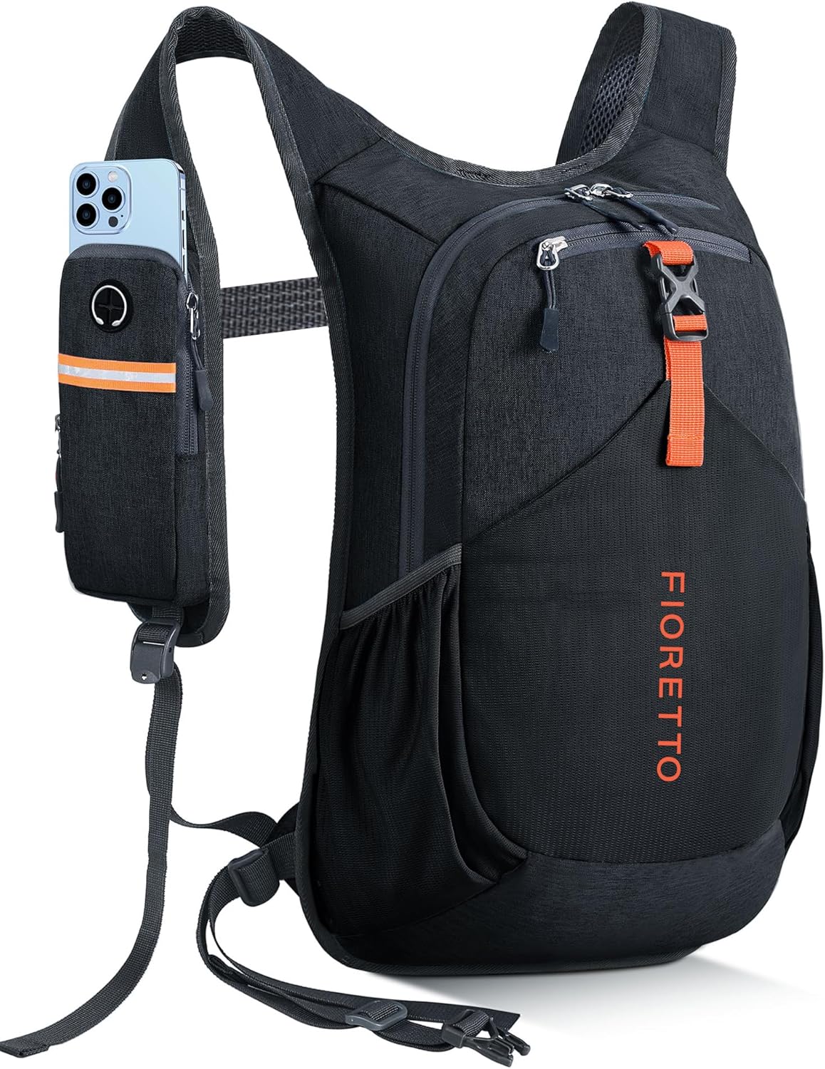 FIORETTO 20L Hiking Backpack for Women Men Mini Packable Backpack Lightweight Small Daypack for Camping Travel Outdoor, Black