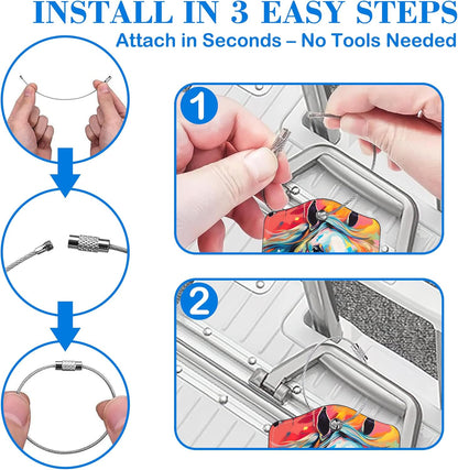 Abstract Horse Luggage Tags for Suitcases Leather Travel Tags for Luggage ID Label with Privacy Cover and Stainless Steel Loop for Men Women Suitcase Backpack, Set of 2