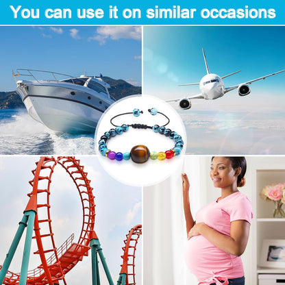 Sureio 6 Pcs Motion Sickness Bands Bracelet Anti Nausea Adjustable Wristband for Cruise Ship Essentials Seasickness Adult