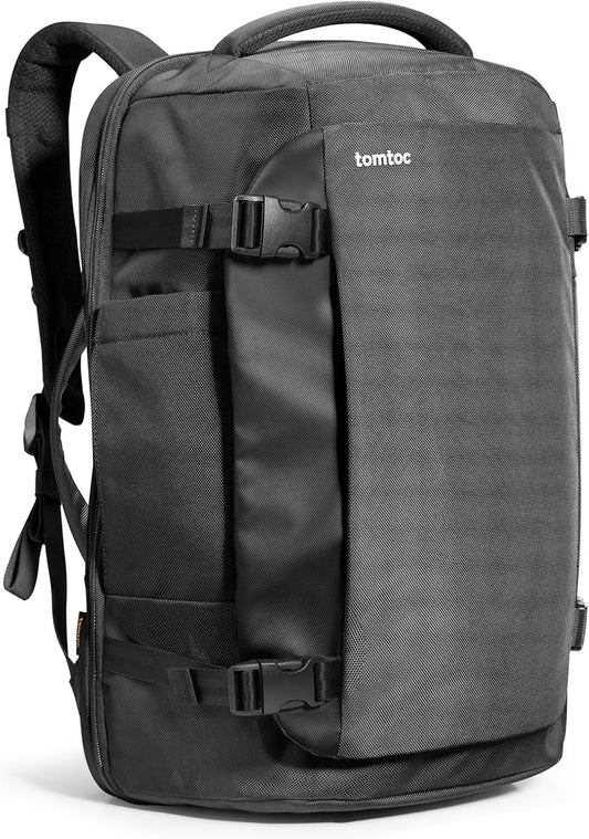 tomtoc Travel Backpack 40L, TSA Friendly Flight Approved Carry-on Luggage Hand Water-resistant Lightweight Business Rucksack, Durable Large Weekender Bag Daypack Fits 17.3 Inch Laptop, PFAS Free
