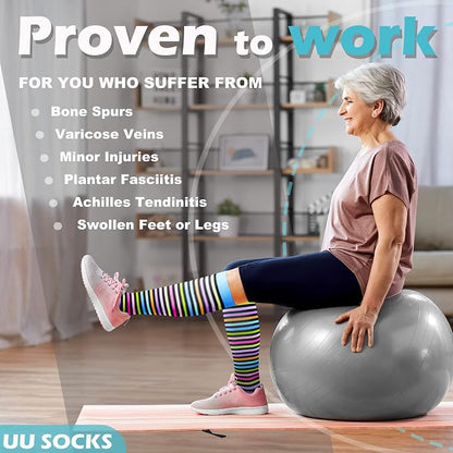 Medical Compression Socks for Women and Men 3 Pairs 20-30 mmHg Knee High - Image 3