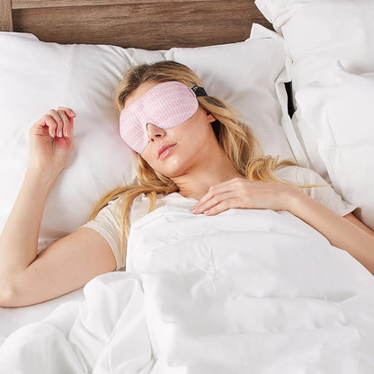 Bucky 40 Blinks No Pressure Printed Eye Mask for Travel & Sleep, Pink Chevron, One Size