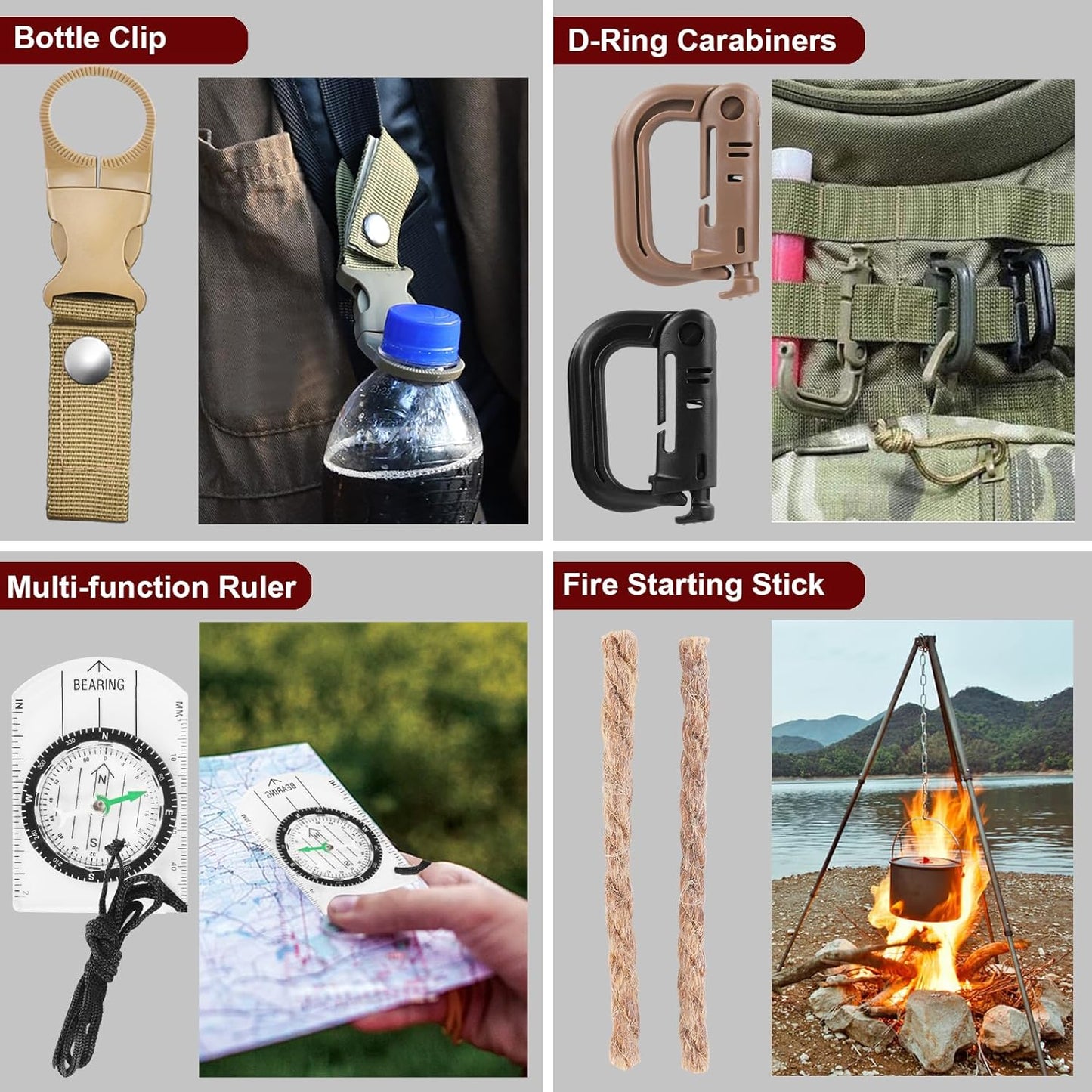 Gifts for Father's Day Men - 118-in-1 Survival Kits - Military-Grade Survival Gear for Outdoor Adventures, Disaster Preparedness, Car/Home/Office Emergency Kit with First Aid Supplies