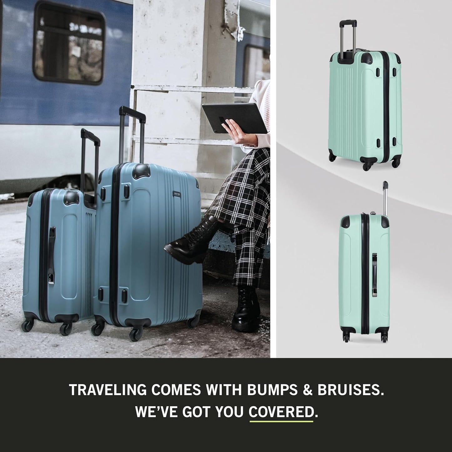 Kenneth Cole REACTION Out of Bounds, Mint Blue, 2-Piece Set (20" & 28")