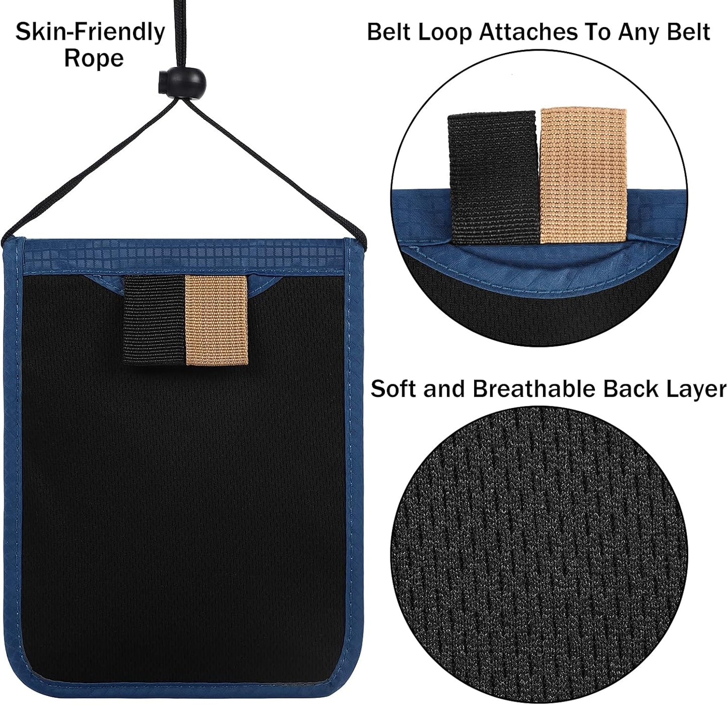 Travel Pouch Neck Wallet Family Passport Holder Organizer Case with RFID Blocking