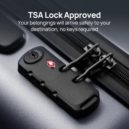 Carry on Luggage 22 X 14 X 9 Airline Approved, 20 Inch Luggage for 3-5 Days Travel, Double Spinner Wheels, 100% Hardshell PC, TSA Lock (02-Grey (Basic), Checked 24-Inch)