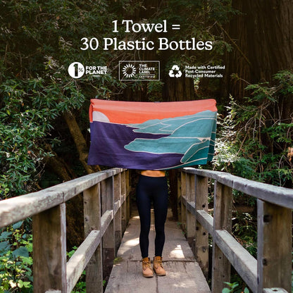 Nomadix Original Towel - Perfect for Beach, Pool, Travel, Camping, Yoga - Made with Recycled Materials - Super Absorbent - Sand Resistant - Big Sur - 72.5x30