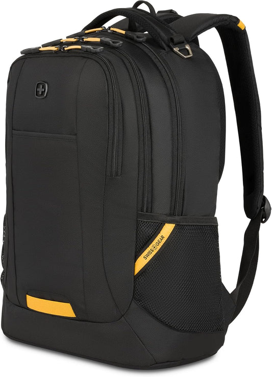SwissGear Cecil 5505 Laptop Backpack, Black/Gold, 18-Inch