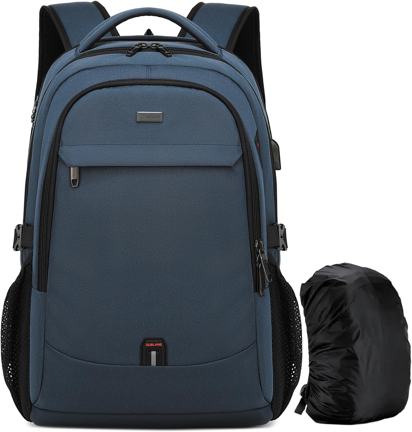 DUSLANG 17 Inch Laptop Backpack for Travel with Backpack Rain Cover College Backpack for Men Laptop Bag with USB Charging Port,Blue