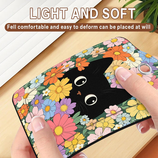 2 Pcs Colorful Cat Luggage Tags for Suitcase, Leather Luggage Tags Cute, Privacy Cover ID Label with Stainless Steel Loop & Address Card, Black Cat Travel Bag Tag Luggage Accessories for Suitcases