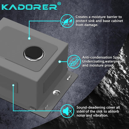 15 x 20 Inch Drop In Kitchen Bar Sink, Small Kitchen Sink Single Bowl Topmount Bar Prep Sink 18 Gauge Stainless Steel Bar Sink with Grid and Basket Strainer