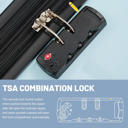 Merax Luggage Sets, Durable Hardshell 3 Piece Suitcase with Double Spinner Wheels and Handle Bags,Lightweight Carry on Luggage with TSA Lock,20+24+28 inches,Light Blue