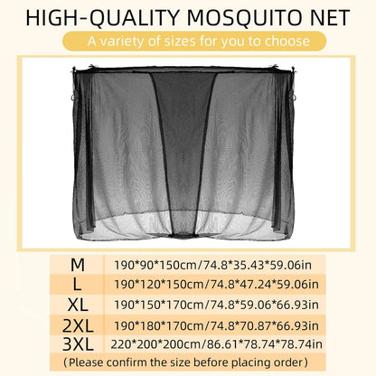 4 Corners Mosquito Net for Mosquiteros para Camas Bed Canopies Netting Bed Drapes Rectangular Mosquito Mesh for Camping Home Outdoor Travel(Black,L78 X W71 X H67 Inch,Opening)