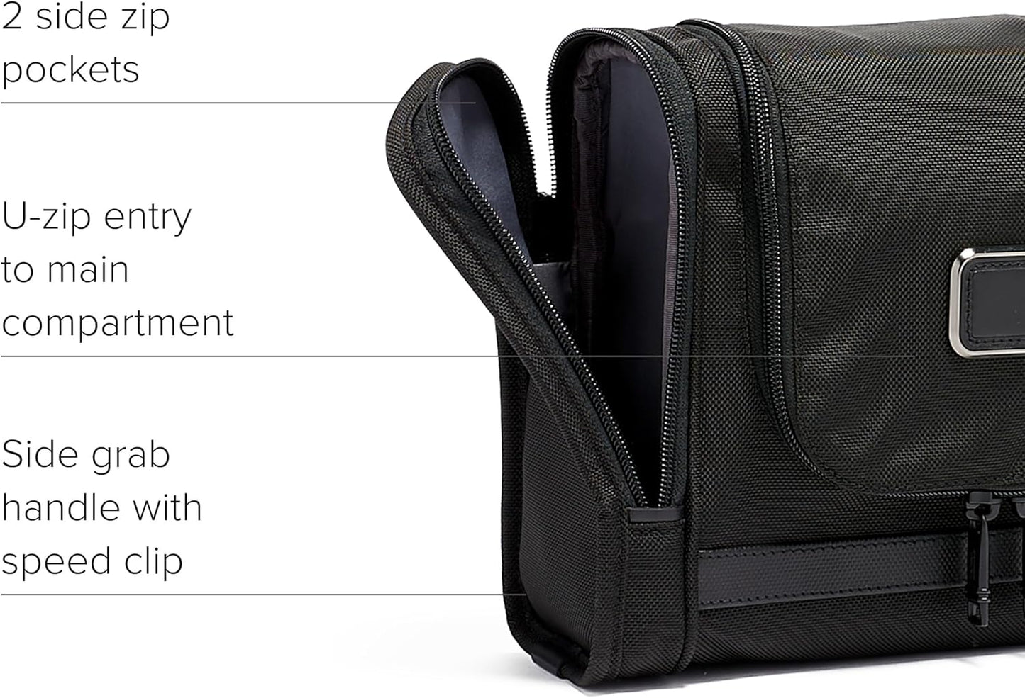 TUMI - Alpha Hanging Travel Kit - Toiletries and Cosmetics Organizer - Travel Essentials Bag with Hooks & Pockets - Black