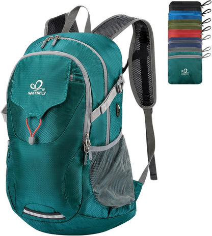 WATERFLY Lightweight Packable Hiking Backpack: 30L Foldable Travel Daypack Ultralight Camping Day Pack for Woman Man