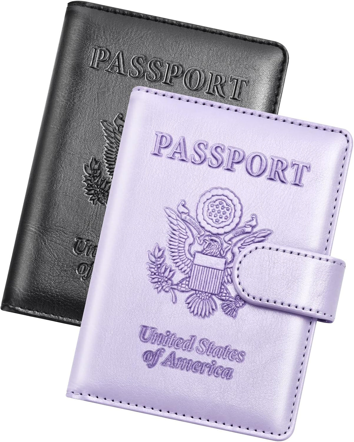 Herain Passport Holder for Travel Cruise Essentials, 2 Pcs Passport Cover Wallet Case Women Men Family, RFID Passports Book Card Holders Travel Accessorie Gifts Must Haves
