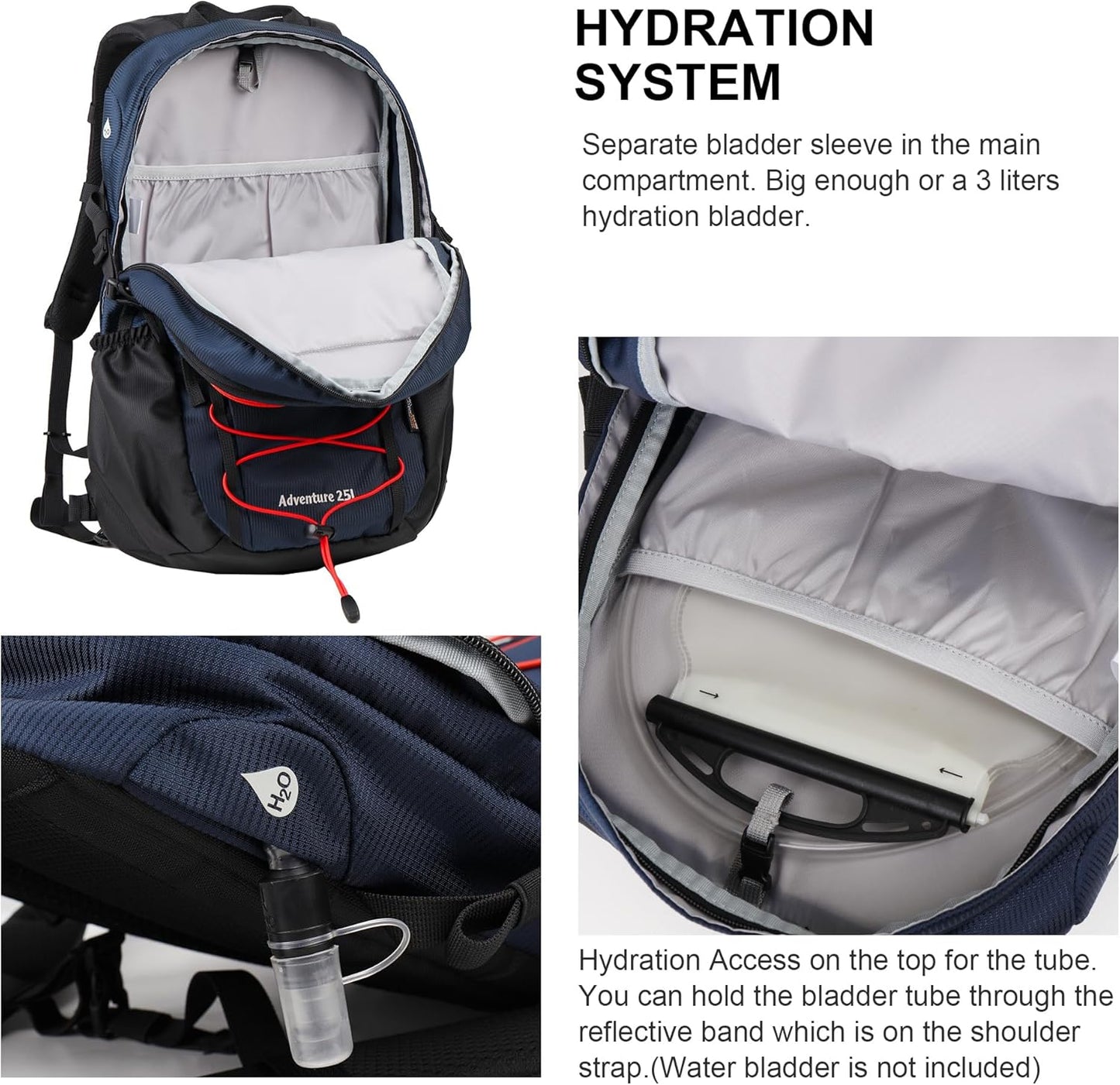 MOUNTAINTOP Hiking Backpack,25L Camping Backpack, Men Women Hiking Daypack Lightweight Travel Backpack for Camping Climbing Skiing Cycling