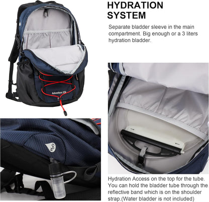 MOUNTAINTOP Hiking Backpack,25L Camping Backpack, Men Women Hiking Daypack Lightweight Travel Backpack for Camping Climbing Skiing Cycling