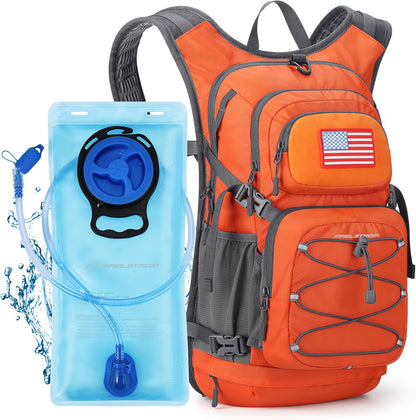 Maelstrom Hydration Hiking Backpack with 2L/3L Water Bladder, High Flow Bite Valve Camping Daypack Lightweight