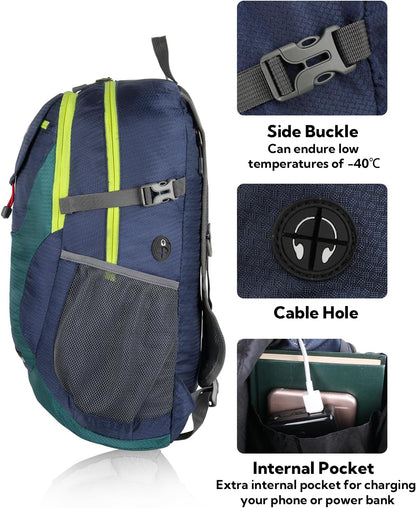 WATERFLY Lightweight Packable Hiking Backpack: 30L Foldable Travel Daypack Ultralight Camping Day Pack for Woman Man