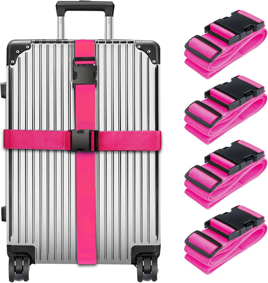 Luggage Straps for Suitcases TSA Approved, Travel Belt Suitcase Belt, Suitcase Straps TSA Approved, Luggage Belt Strap TSA Approved, Travel Straps for Luggage, Luggage Band Bag Straps, Pink