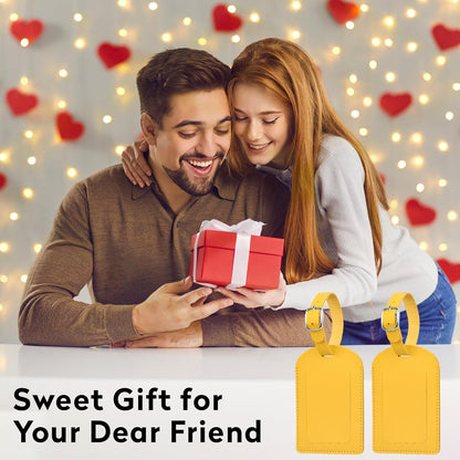 4-Piece Luggage Tags for Suitcase Travel Bag Labels Privacy Protection Luggage Tag for Baggage PVC Baggage ID Label Tags Yellow