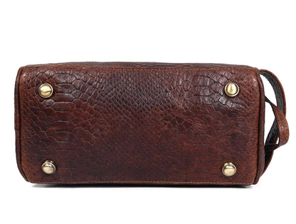 10" Premium Leather Toiletry Travel Pouch With Waterproof Lining | King-Size Handcrafted Vintage Dopp - Kit Gift for Father's Day By Aaron Leather Goods