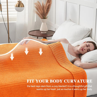 L'AGRATY Knitted Weighted Blanket - 50"x60" 7lbs Cooling Chunky Knit Heavy Blanket for Adults Braided Crochet Throw Thick Cable Yarn Knit Decorative No Beads Evenly Weighted Machine Washable