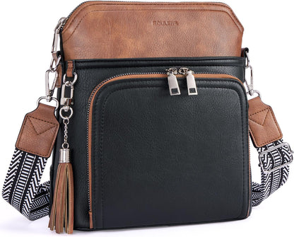 Crossbody Purse for Women,Lightweight Medium Crossbody Bag Soft Leather Women's Shoulder Handbags with Tassel
